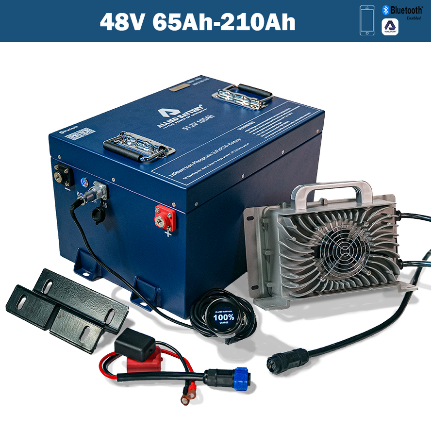 Allied 48V Commercial Grade Big Bank Lithium Golf Cart Battery Kit 65Ah, 105Ah, 150Ah, 160Ah, 210Ah